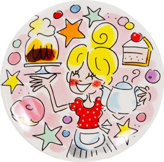 Blond Amsterdam Even Bijkletsen Petit Four Meisje - Ø12cm - Gebaksbord