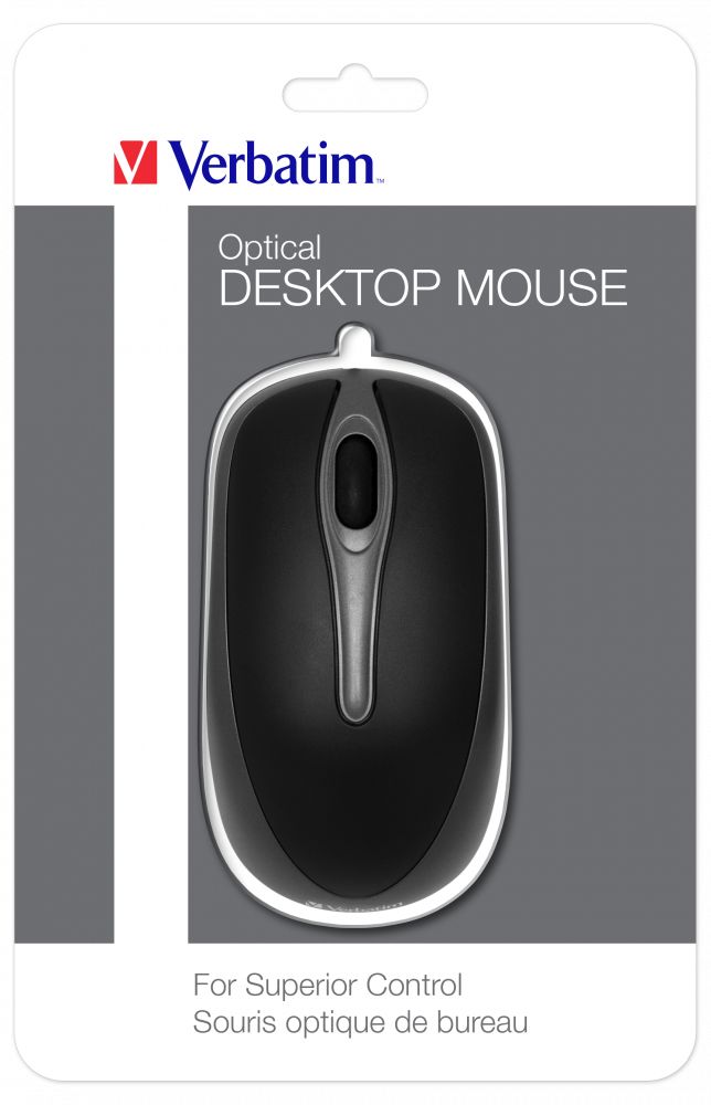 Verbatim 49019 - Office Mouse - Ambidextrous - USB Type-A - 1000 DPI - Black/Grey