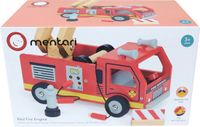 Mentari Brandweerwagen - Houten Speelgoed - Met Accessoires - 22,5x13,5x13cm