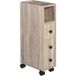 Pangivo Meuble WC Porte-papier toilette 3 niveaux à roulettes aspect chêne clair compact