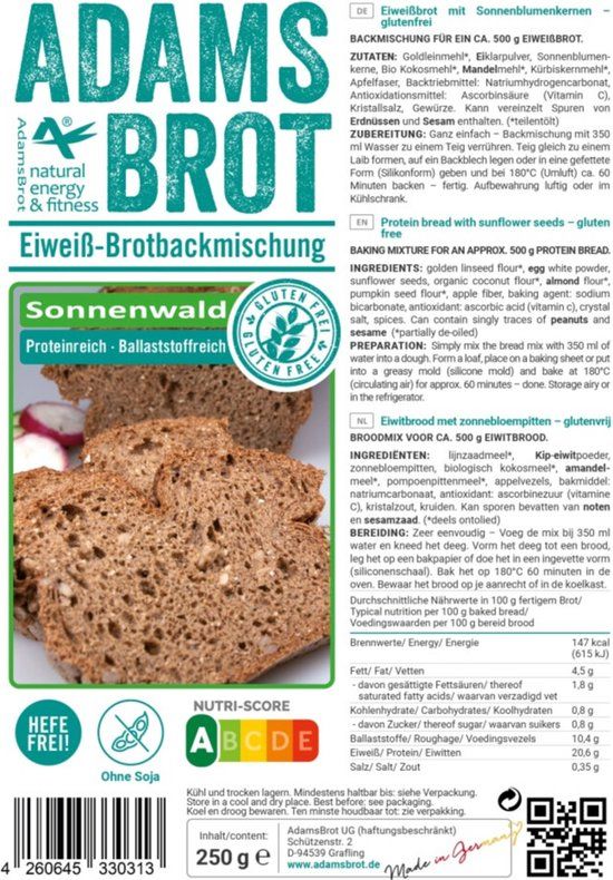 Adams Brot Broodmix Sonnenwald 250 gr