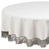 Deco Mex IN68837 rond tafelkleed, katoen, polyester, grijs
