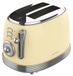 Merkloos Broodrooster - 850 W - Extra brede sleuven - Vintage - Geel - 2 toasten