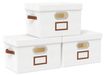 Set de 3 boîtes de rangement pliables avec couvercle, dimensions 45 x 30 x 30 cm