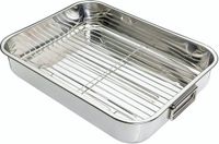 KitchenCraft Roestvrijstalen Braadslede met rek - Groot 43 x 31 cm