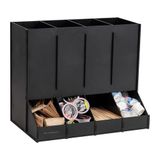 Mind Reader Anchor Collection, 4-Compartment Single Serve Pod Dispenser, 120 Pod Capacity, Countertop Organizer, Breakroom, 14.5" L x 9" W x 12.3" H, Black