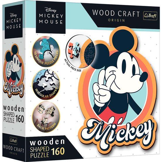 Trefl Houten Puzzel - Retro Mickey Mouse - 160 Stukjes