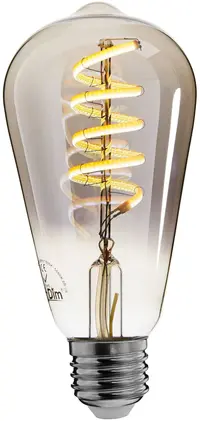 EcoDim Zigbee Led Filament Lamp dimbaar E27, Edison ST64, Smokey Wit