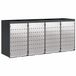 vidaXL Rangement pour poubelles pour 3 bacs Acier inoxydable Anthracite