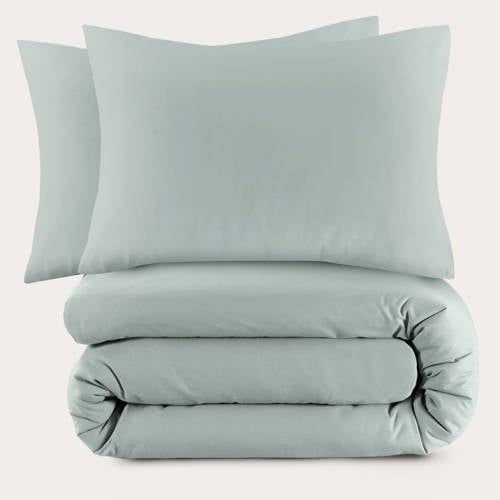 NOUS Living basis dekbedovertrek lits-jumeaux - lichtgroen (240x220 cm)