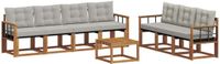 vidaXL - Acacia Hout Loungeset - Naturel en Lichtgrijs