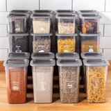 Parpalinam Voorraadpotten Set 24-delig Kunststof Antraciet Luchtdicht en Stapelbaar