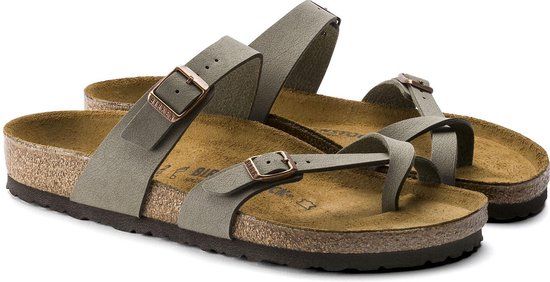 Birkenstock Mayari BFBC Regular Dames Slippers - Stone - Maat 41