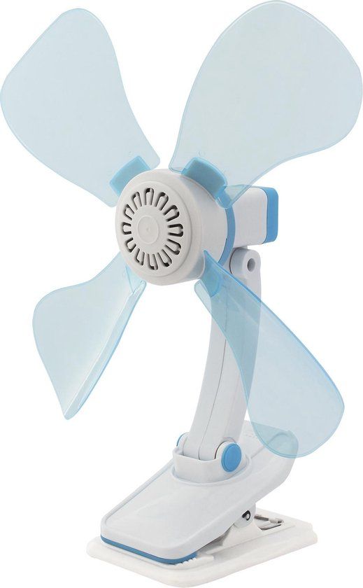 EuroTrail 12V met klem - Tafelventilator - Lichtblauw