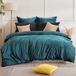 TRANKIELO® - Ensemble de literie en flanelle 135 x 200 cm - Housse de couette chaude + taie d'oreiller - Couleur pétrole - Lavable en machine