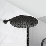 Hudson Reed Kit de Douche Noir - Mitigeur Thermostatique Pommeau Rond Ø 30cm & Douchette