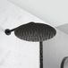 Hudson Reed Kit de Douche Noir - Mitigeur Thermostatique Pommeau Rond Ø 30cm & Douchette