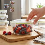 Florina Frigo Contenant en verre rond, capacité de 1750 ml
