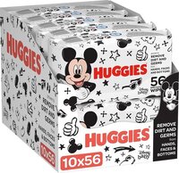 Huggies All Over Clean Mickey Mouse Billendoekjes - 10 x 56 stuks - 560 doekjes - Gevoelige Huid - pH Neutraal - Hypoallergeen