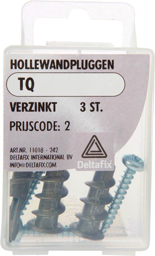Deltafix HOLLEWANDPLUGGEN TQ Aluminium . VERZINKT 3 stuks . DeltafiX.