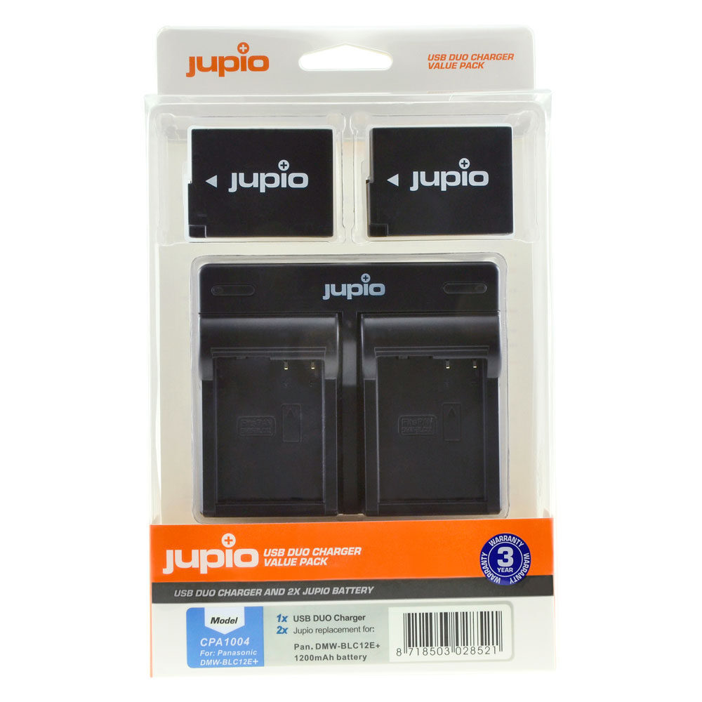 Jupio Kit: 2x Battery DMW-BLC12E + USB Duo Charger