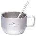 Merkloos Titanium Espressobeker met Koffielepel, 200 ml