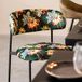 LABEL51 Eetkamerstoel Ferry - Printed Flamingo - Velvet - Zwart Metalen Frame