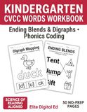 Kindergarten CVCC Words Workbook: Ending Blends & Digraphs Practice