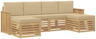 vidaXL - Extérieur - canapé - ensemble - 6 - pièces - Blanc - et - Beige - Polyester