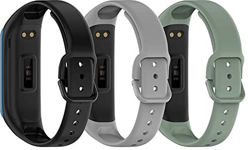 Chainfo compatibel met Galaxy Fit2 SM-R220 Watch Strap, Soft Silicone Classic Sport Replacement Watch Band (3-Pack J)