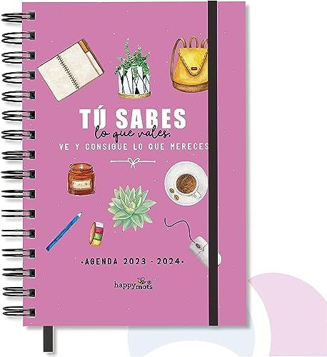 HappyMots Schoolagenda 2023/2024 - Spaans - Weekplanner met illustraties - Inclusief stickers