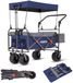 AREBOS Opvouwbare Bolderkar met Dak 100 kg Offroad Wielen XXL Opbergruimte Handkar Camping Strand Festival Blauw Grijs