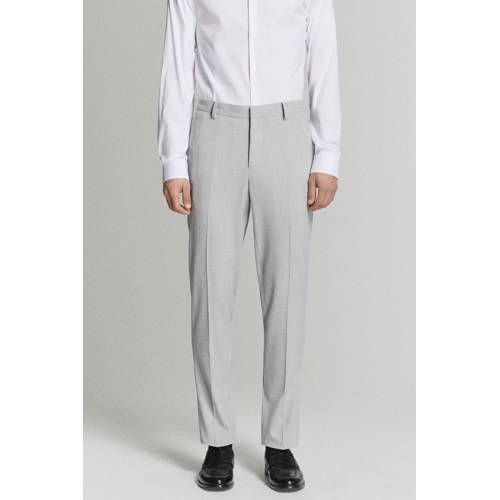 Mango Man super slim geruite pantalon grijs