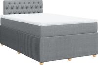 vidaXL Boxspringbed met matras, lichtgrijs, 120x190 cm, gestoffeerd