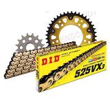 Kettingset DID Kettingset Stealth 525VX3 / 108 klinknagel slot goud voor Aprilia RSV4 R Factory APRC 1000 cc Bj. 2009-2014