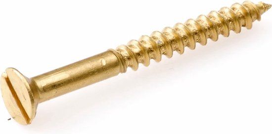 Hoenderdaal Fasteners Hoenderdaal Houtschroef Messing Blank Pk Zs Din97 3.5X25 | 200 stuks