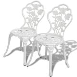 VidaXL Bistrostoelen 2 st gietaluminium wit