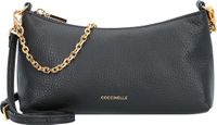 Coccinelle Leren Schoudertas Aura Mini Bag Grained Leather Noir Zwart