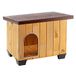 Ferplast 87014000 Outdoor hondenkennel BAITA 60 in FSC hout, Isolerende kunststof pootjes, Aluminium kauwvaste deur, Openend dak, S, bruin