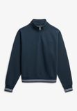 Superdry - Country Club Halfhoge Trui met Reliëflogo - Dames - Katoen - Lange mouw - Rits - Eclipse Navy - Maat 16