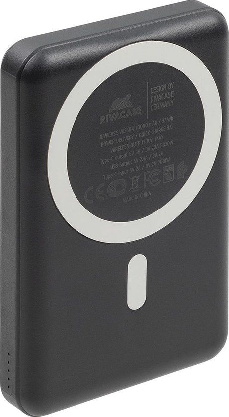 Riva Case Rivacase VA2604 powerbank Lithium-Polymeer (LiPo) 10000 mAh Draadloos opladen Zwart