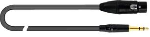 QUIK LOK - JUST/FJS-2 evenwichtige XLR-microfoonkabel vrouwelijk naar jack 6,3 mm stereo recht, lengte 2 meter, zwart