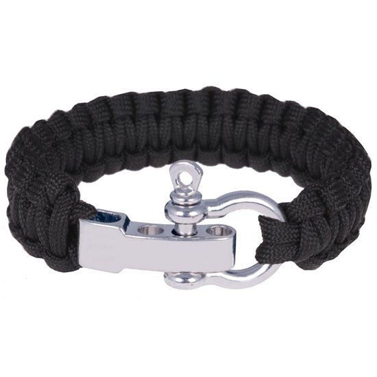 LGT JWLS Paracord armband Zwart met Zilverkleurig