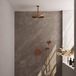 Brauer Copper Carving Thermostatische Regendoucheset Inbouw - Hoofddouche 30 cm - 3 Weg - Handdouche Rond 3 Standen - Doucheslang - Wandaansluitbocht