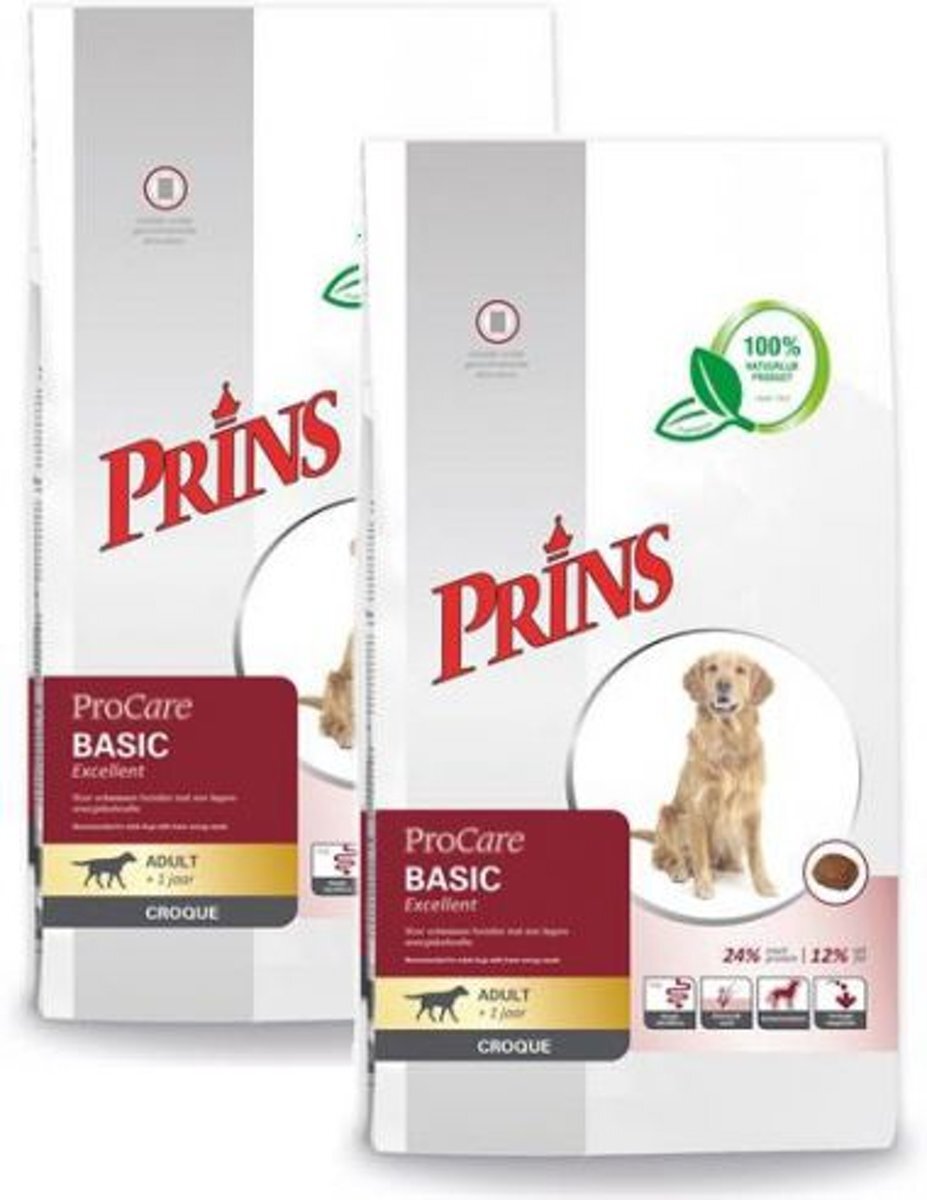 Prins procare croque basic excellent hondenvoer 2x 10 kg