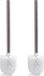 MSV Brosse WC/toilette modèle détaché - 2x - brosse plastique blanche - manche inox - D8 x 32 cm
