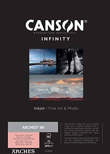 Canson Infinity Arches 88, 100% gesatineerd, 310 g, box A3, 25 uur, natuurlijk wit