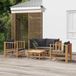 Maison Exclusive - Salon de jardin 5 pièces avec coussins gris foncé, en bambou