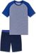 SCHIESSER - Pyjama kort - Heren - Katoen - Polyamide - Royaablauw