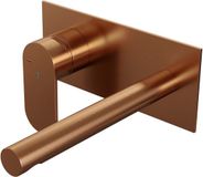 Brauer Copper Edition Mitigeur de lavabo encastrable avec bec droit et plaque de recouvrement Modèle C2 Cuivre brossé PVD